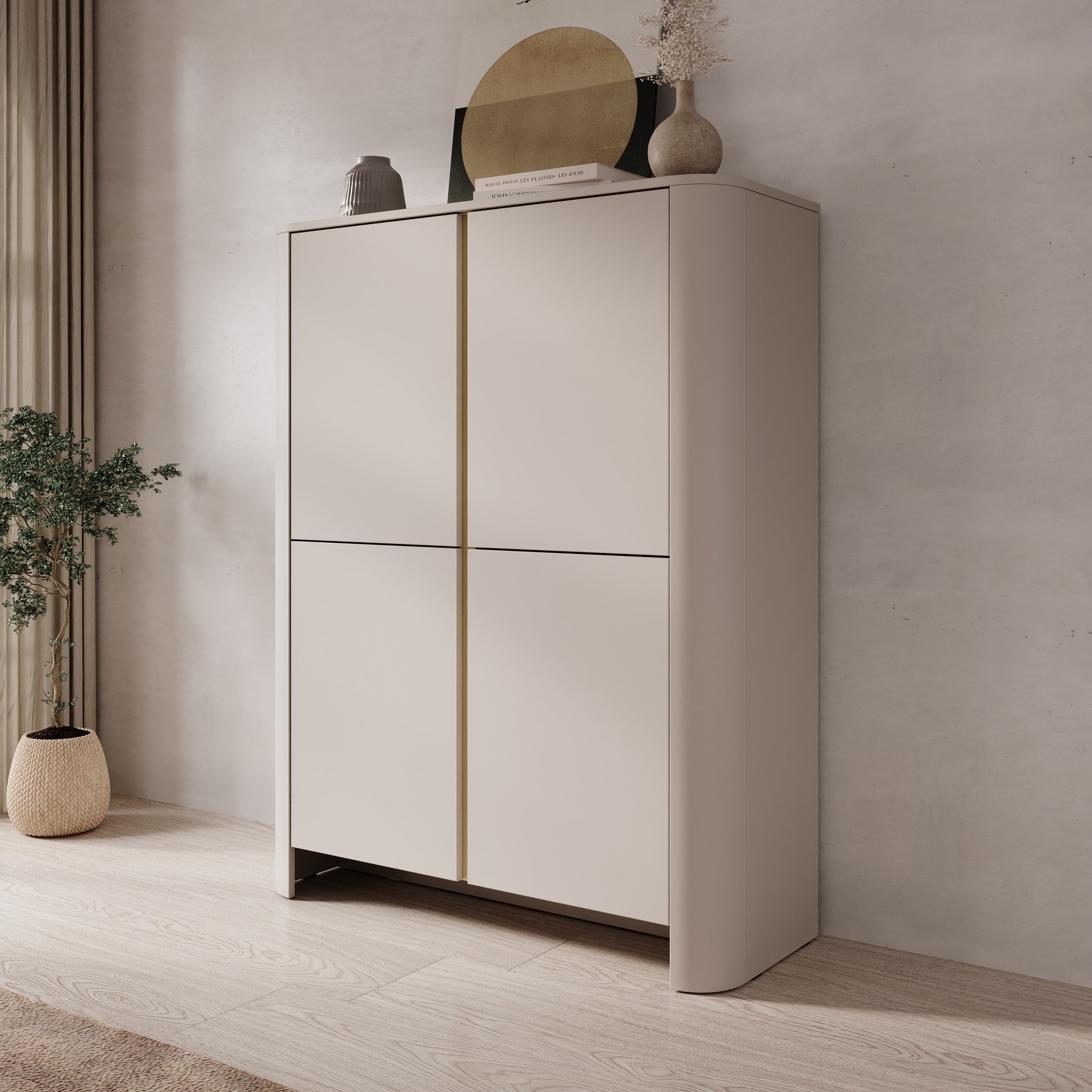 Barbados - Dressoir - Beige - 103x39x132 cm