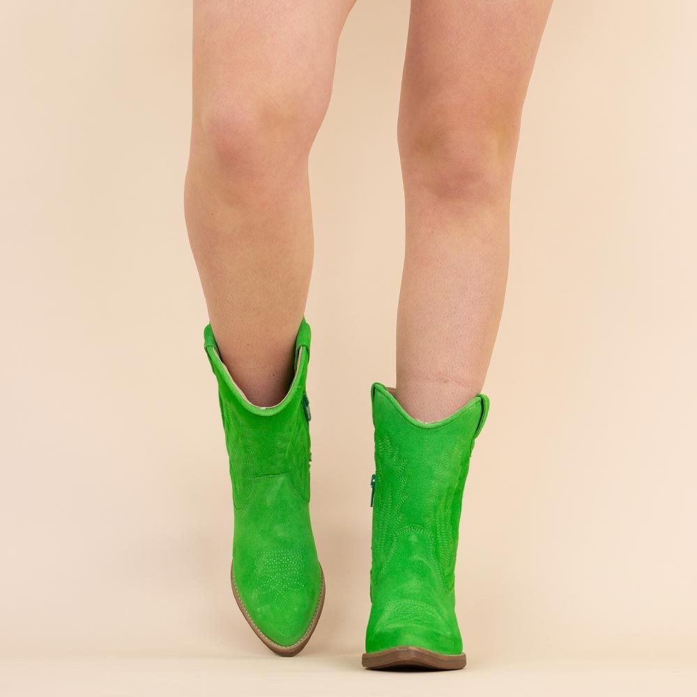 La Pintura halfhoge laarzen groen suede