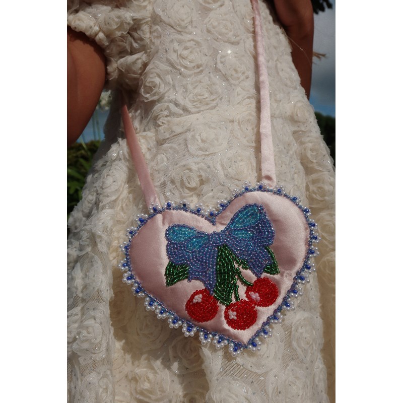 Konges Sløjd<br>Skuldertaske Beaded Heart Mini