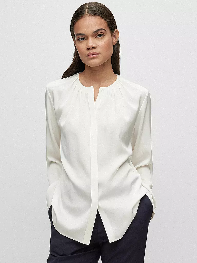 BOSS Seidenbluse BANORA weiss
