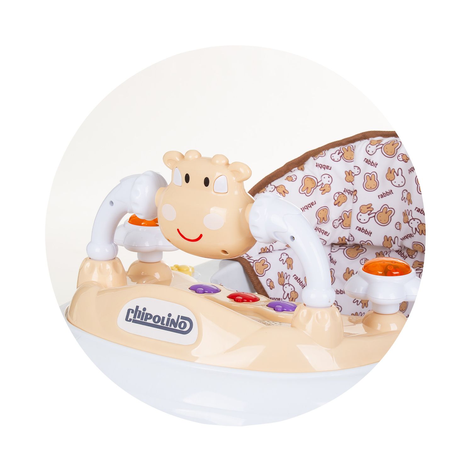 Chipolino Lauflernhilfe Little Cow Räder Stopper Höhenverstellbar Musik Licht braun