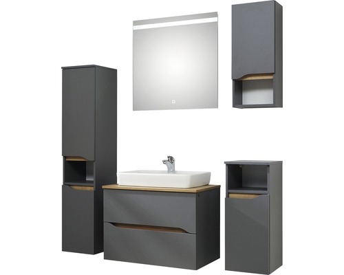 Pelipal Quickset 357 wastafelmeubel, BxHxD 72 x 51,3 cm x 44 cm, frontkleur: matgrijs, 357.017213