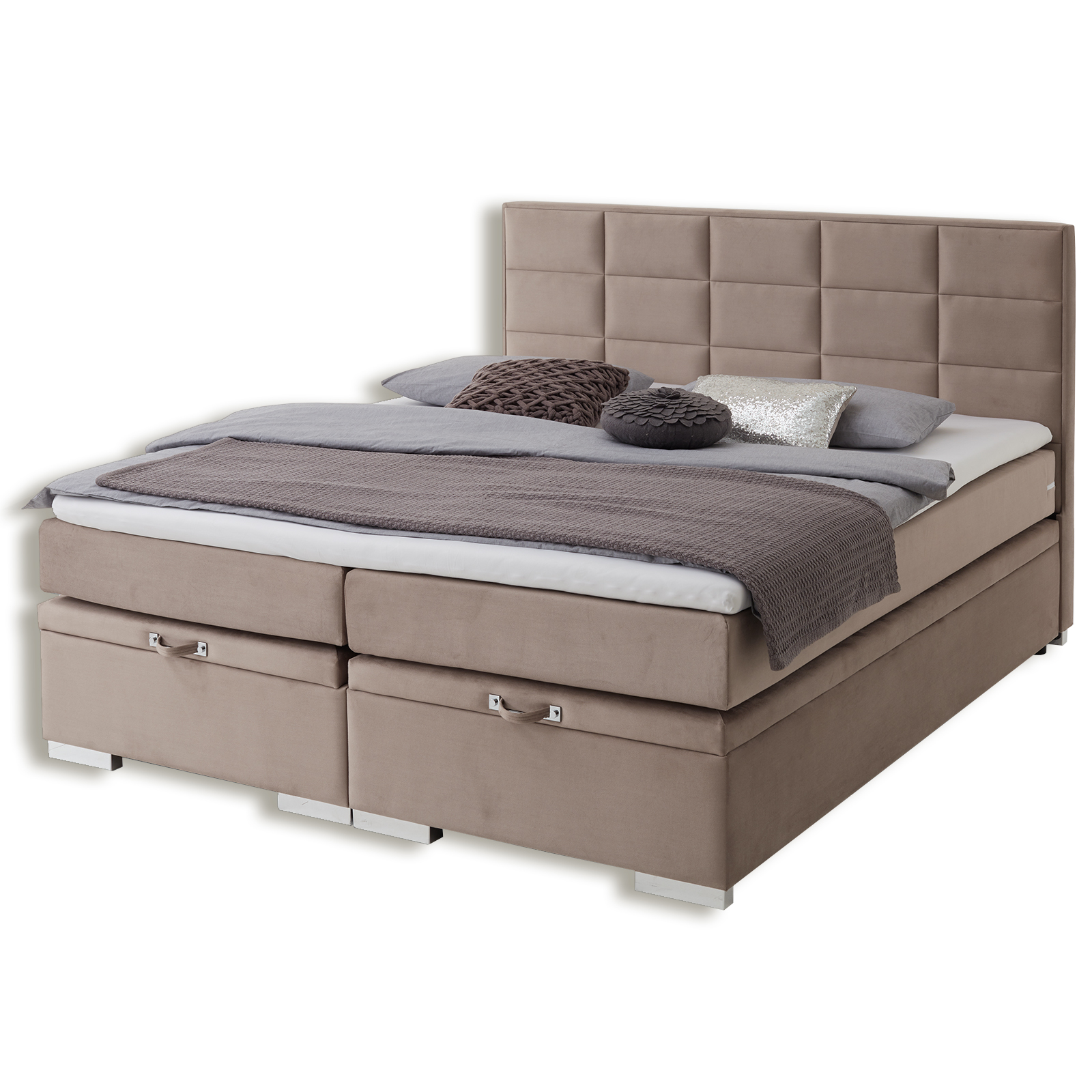 Boxspringbett - beige - H3 - 140x200 cm