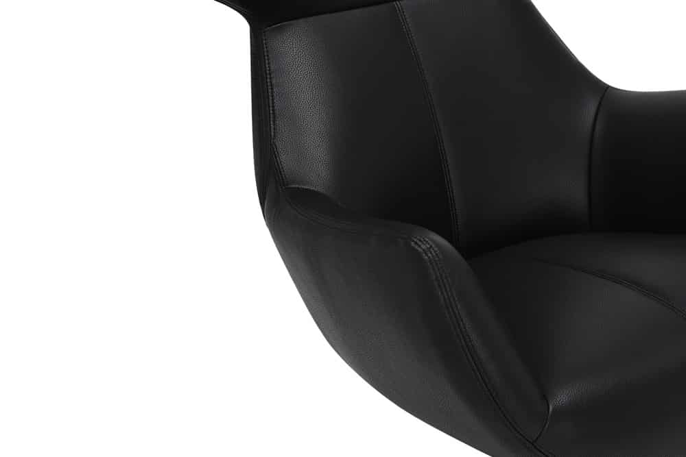 Drehbarer Sessel VOGUE schwarz Kunstleder Metallbeine mit Armlehne