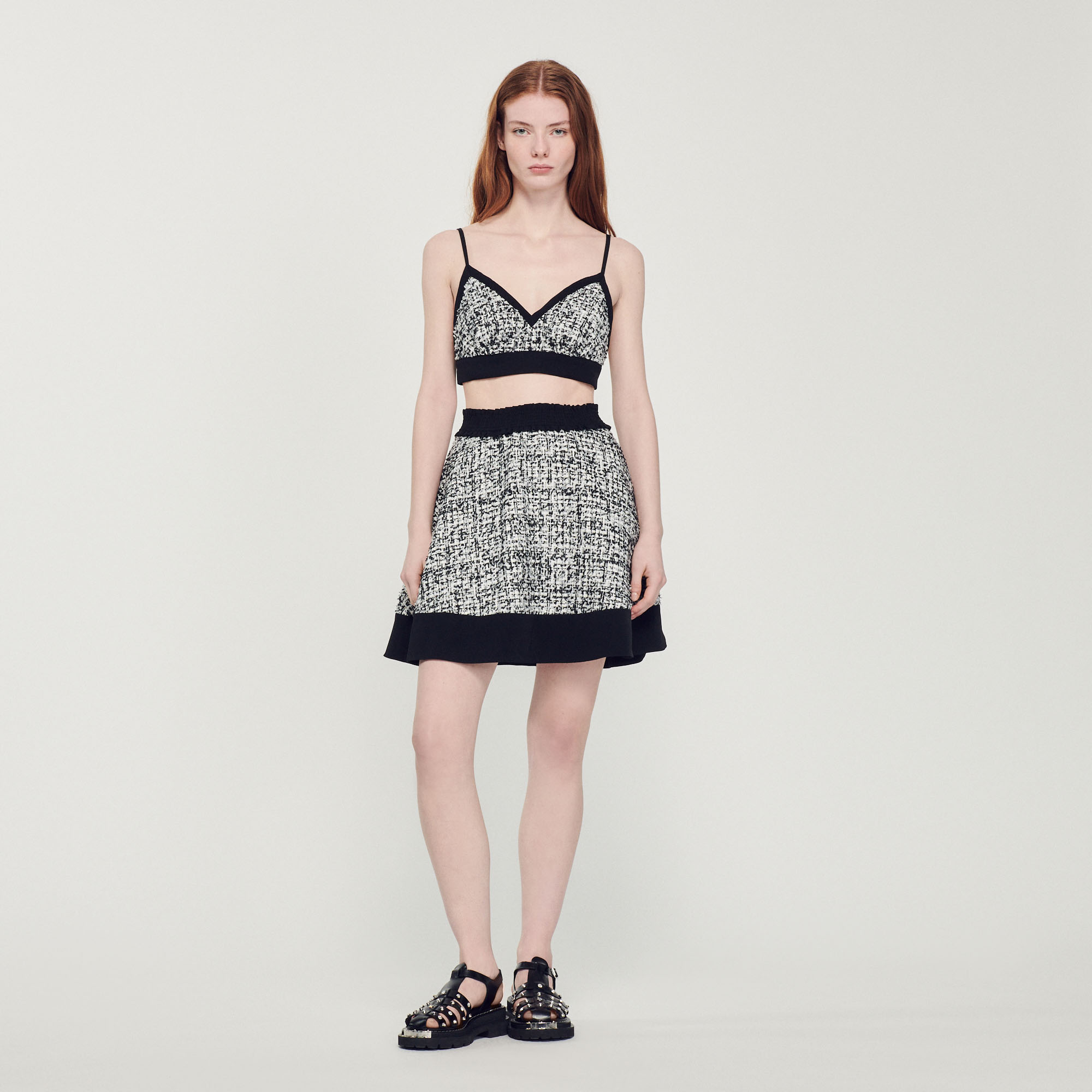 Jupe patineuse en tweed