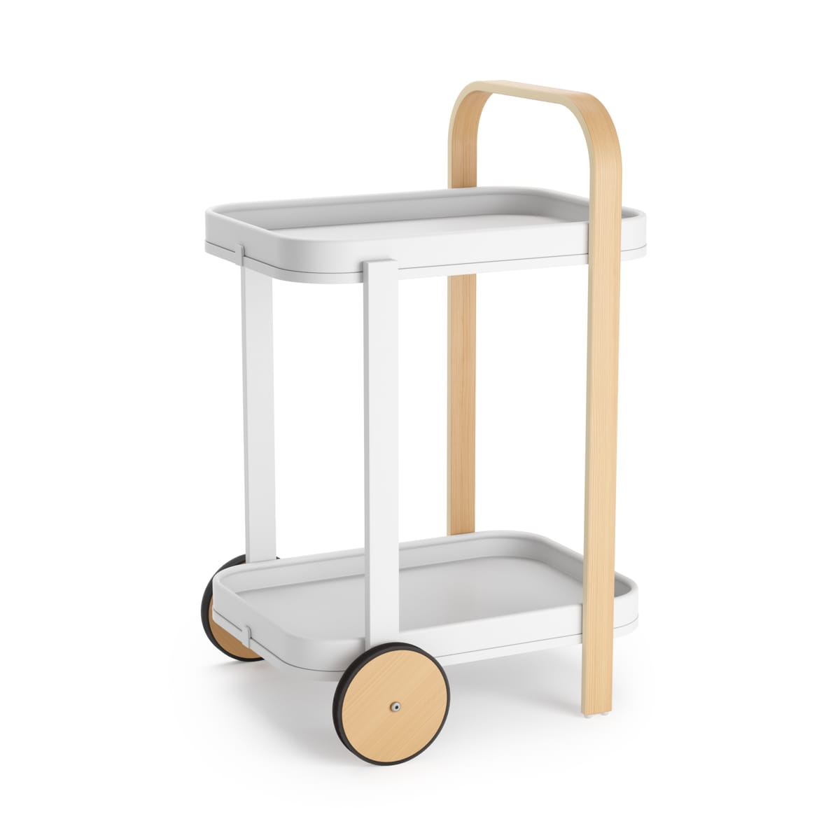 Trolley Bellwood bar en serveerwagen wit/naturel