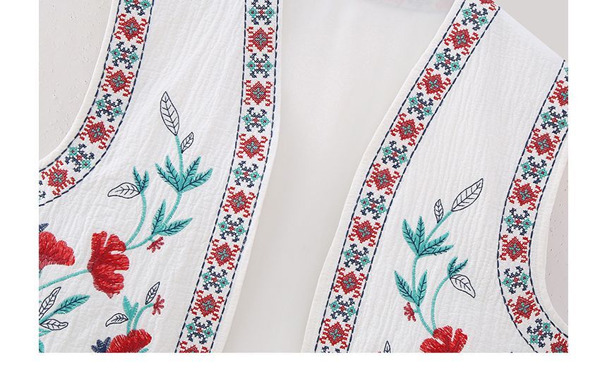 SugaYuja - Open vest met bloemenborduursel