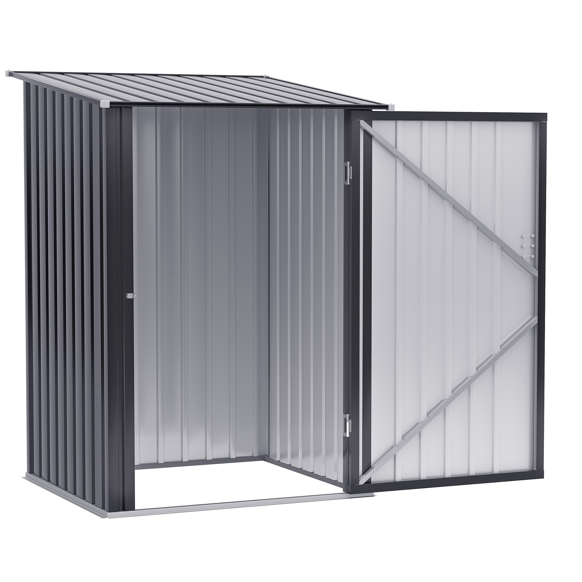 Outsunny Gerätehaus mit Pultdach grau 100B x 103T x 160H cm