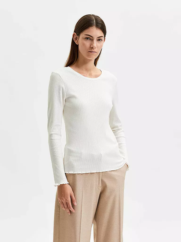 SELECTED FEMME Langarmshirt SLFANNA  weiss