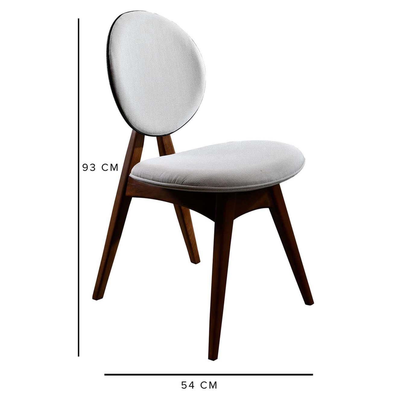 Wooden Art 2 Chaises Touch marron/crème - 54x93x55 cm