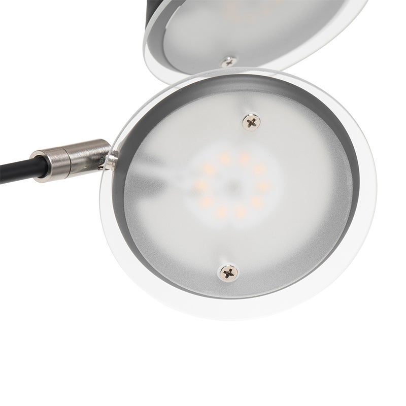QAZQA - Design vloerlamp | Staande lamp | Lamp | Lamp, zwart, incl. LED, 5-lichts - Sixties Trento Dimmer | Dimbaar | Woonkamer | Slaapkamer - Staal, rond - (niet vervangbaar)