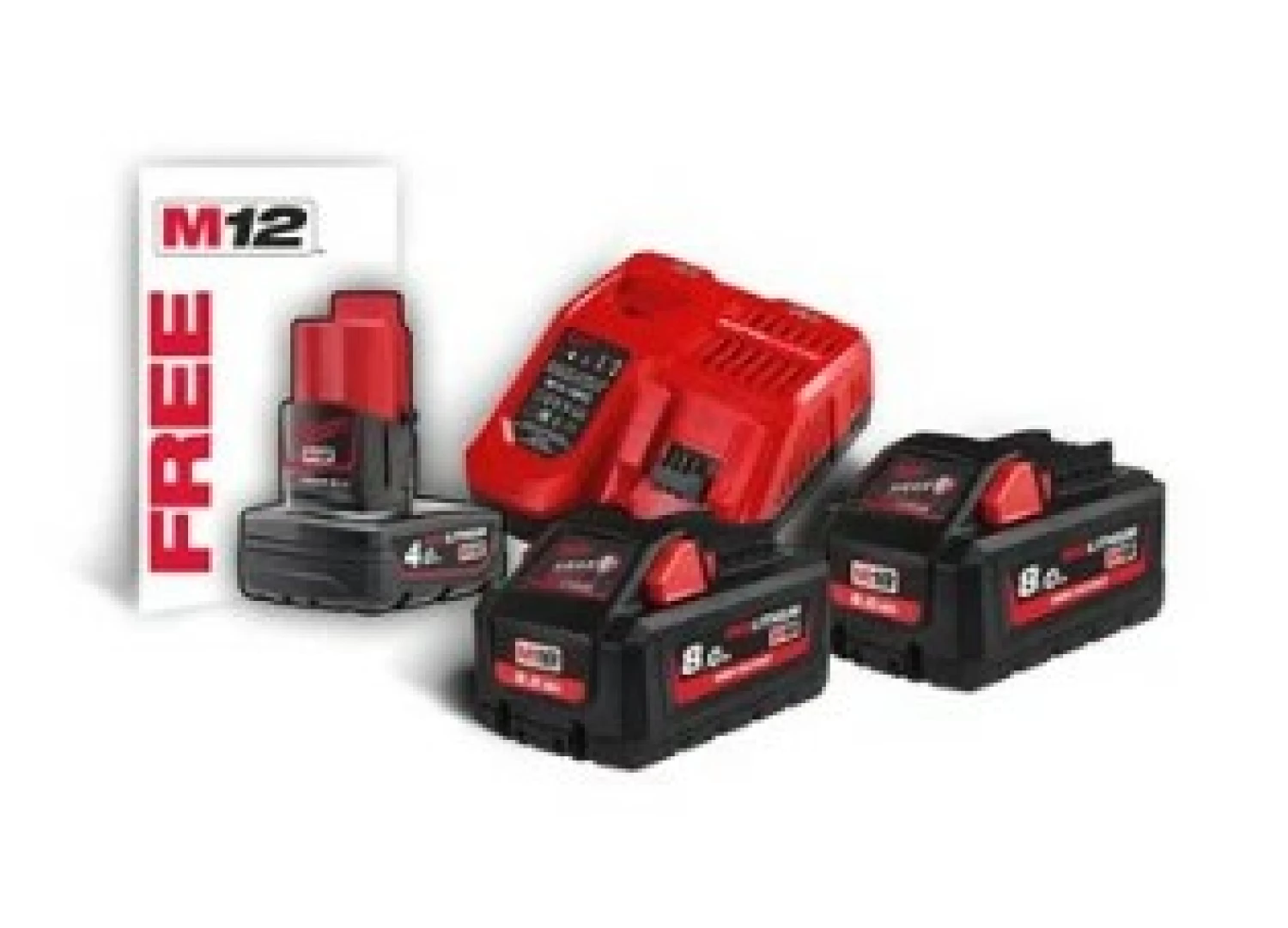 Milwaukee M18 HNRG-802 18V Li-Ion High Output NRG Starterset (2x 8.0Ah accu)   snellader