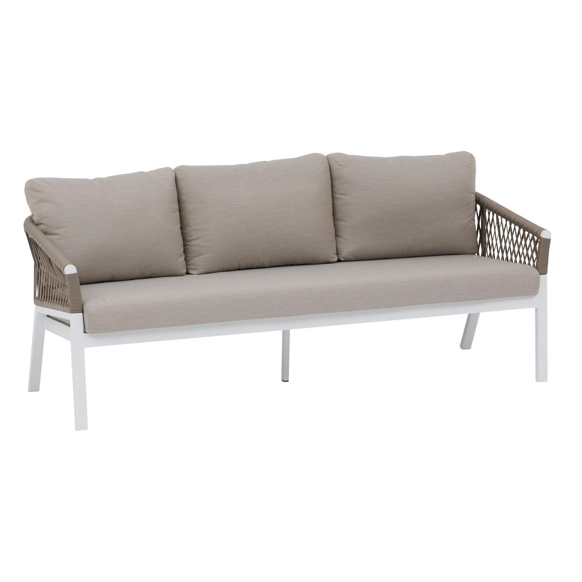 CANAPE ORIENGO TAUPE BLANC 3 PLACES