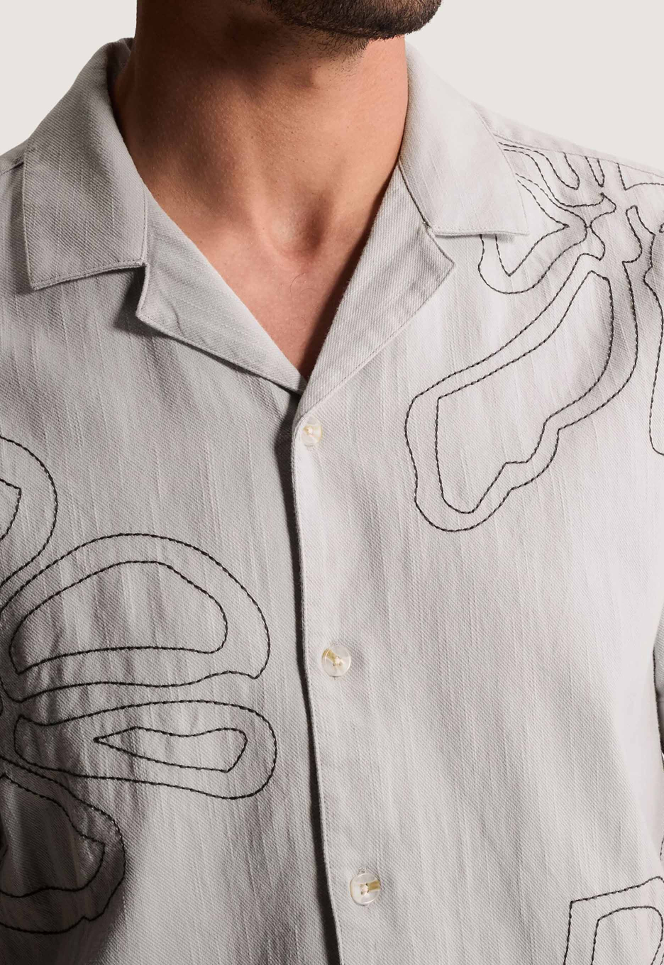 Cast Iron Embroidered Twill Overhemd