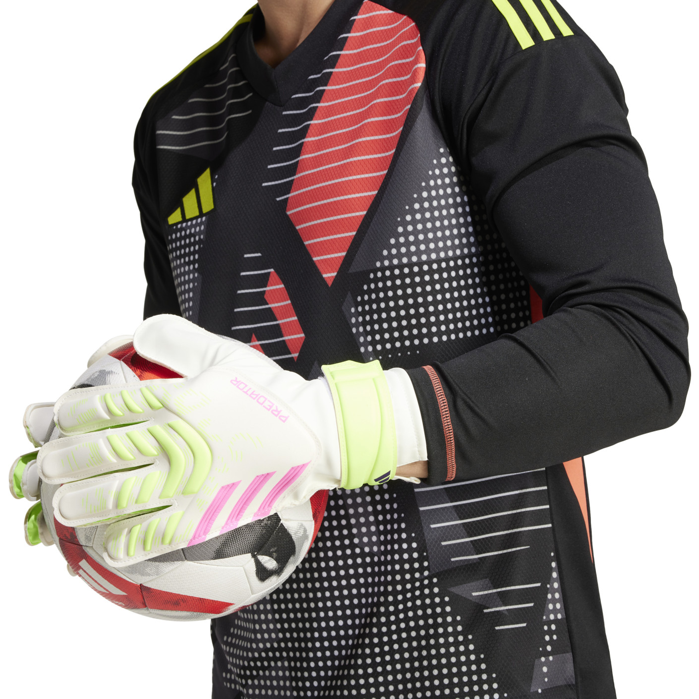 Adidas Predator Training Keepershandschoenen Wit Neongeel Roze