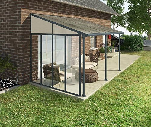 Palram Canopia Seitenwand - Kompatibel Mit Allen Terrassenüberdachungen Mit 3 Meter Tiefe, Grau 704484