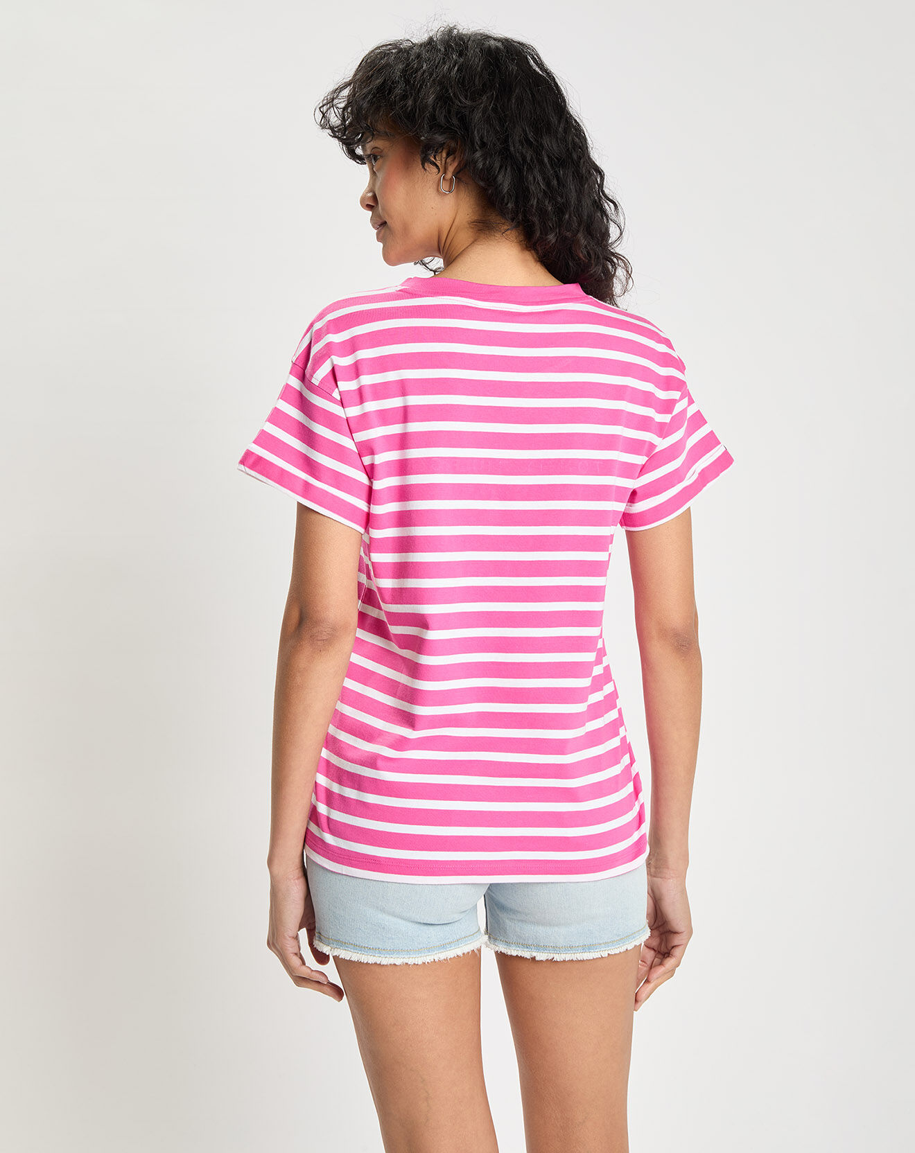 Tommy Hilfiger T-Shirt 100% Coton Bio Relaxed Hilfiger blanc/rose