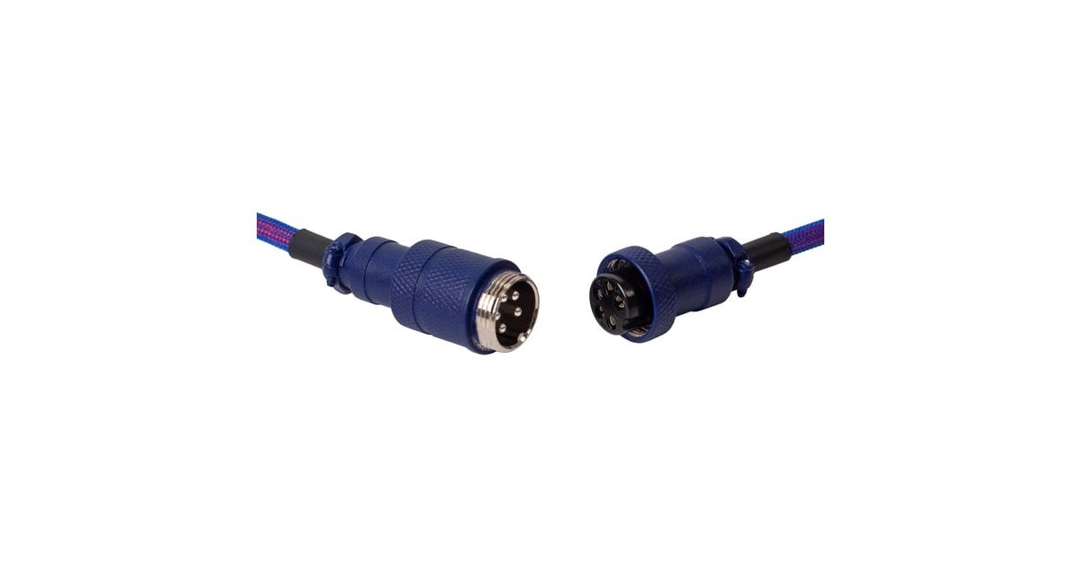 KeychronPremium Coiled Aviator Cable, Angled kabel  (Lila, 1,08 meter)