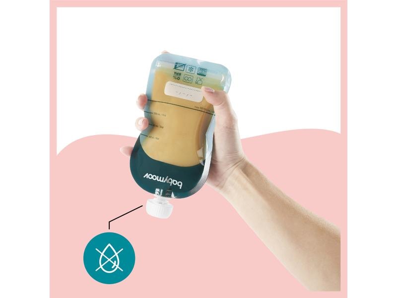 Babymoov Nahrungsbehälter ISY Set Quetschbeutel 20 x 150 ml Wiederverwendbare Quetschbeutel für Babymahlzeiten