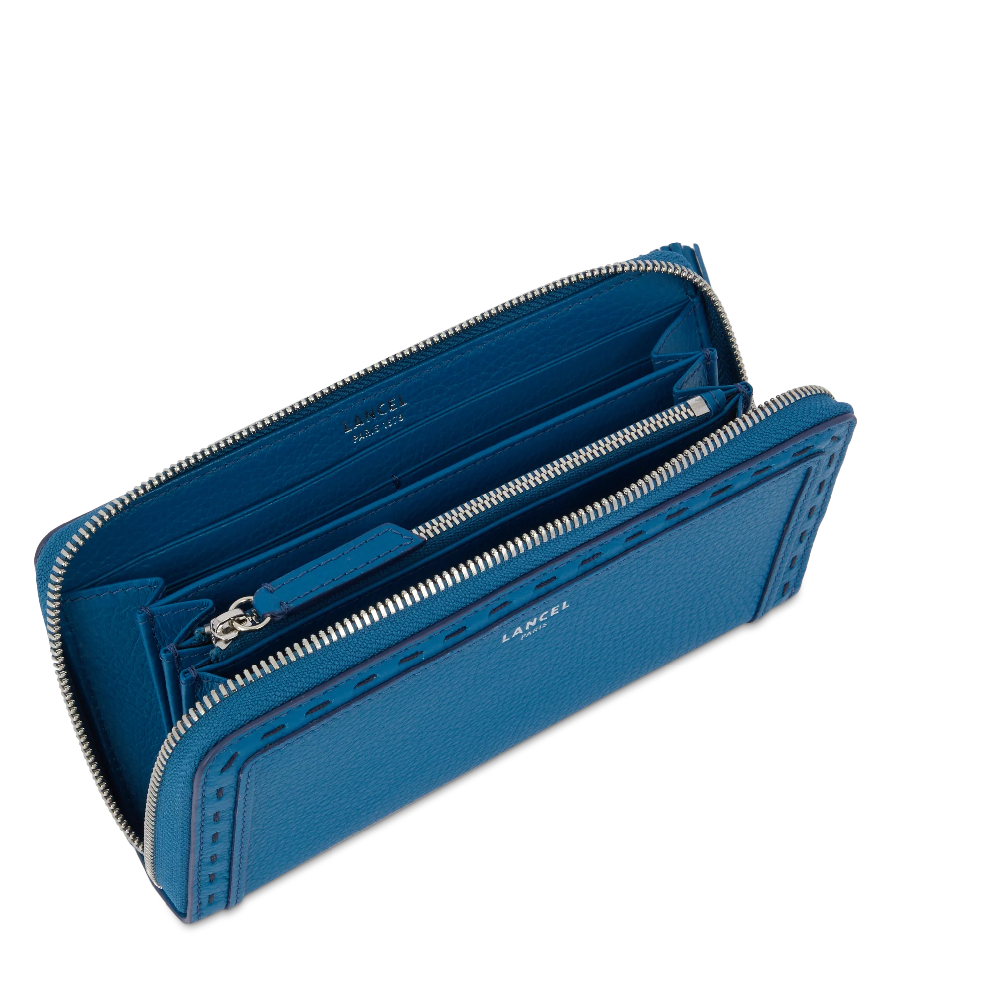 Portefeuille long zippé Premier Flirt de Lancel-Cobalt