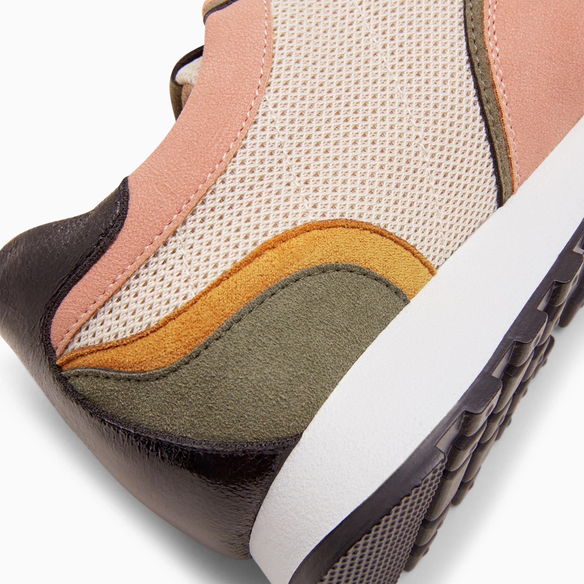 Sneakers-Baskets Selah rose et kaki à semelle running