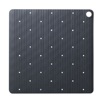 Sealskin antislip douchemat Ribb 55x55 cm antraciet (inclusief zwarte haak)