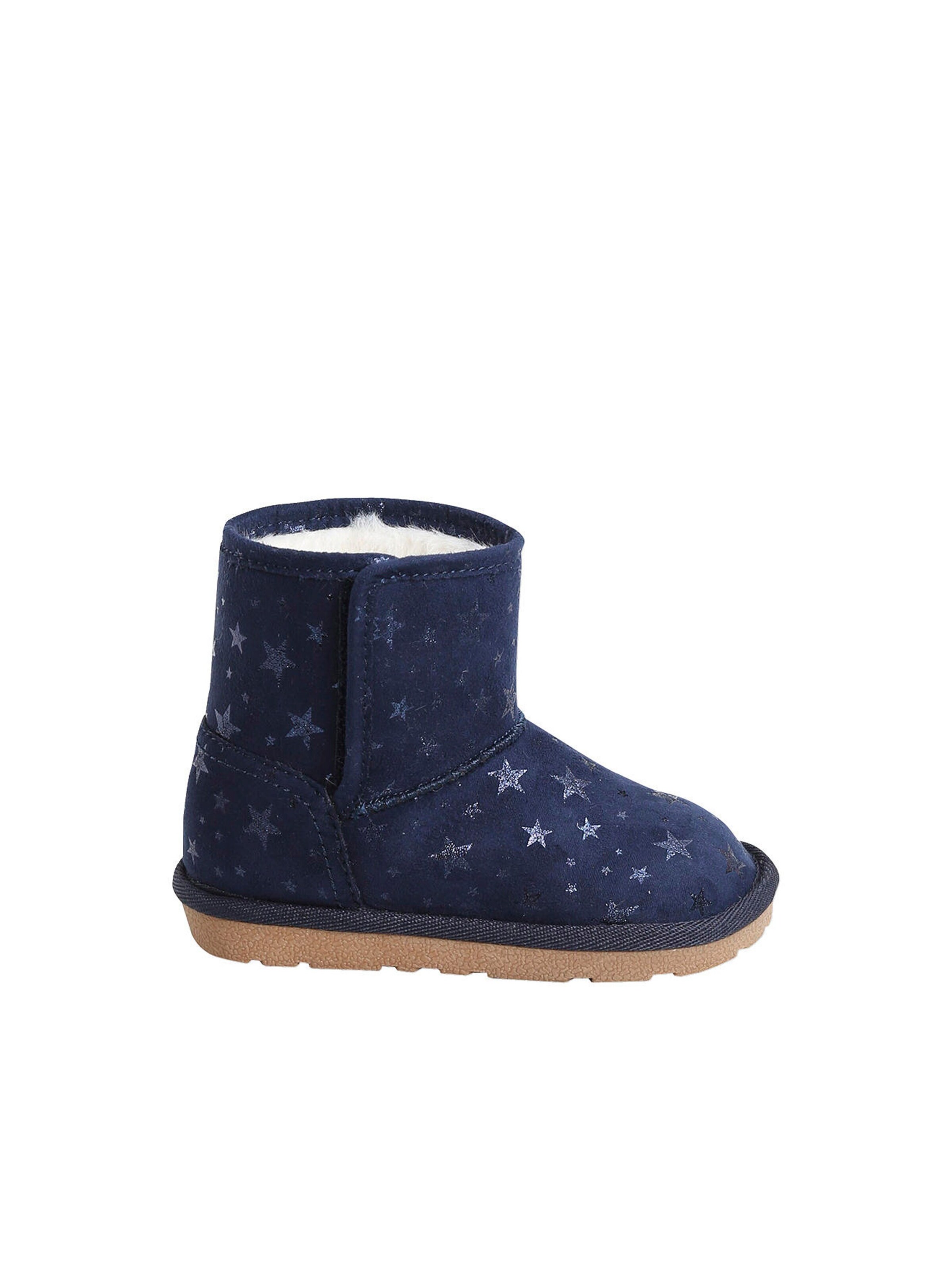 Vertbaudet Gefütterte Mädchen Baby Winterstiefel marine sterne glanzeffekt