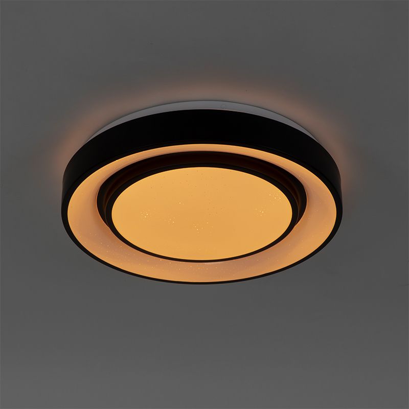 Smart moderne plafondlamp zwart 38 cm incl. LED en RGB - Jochie