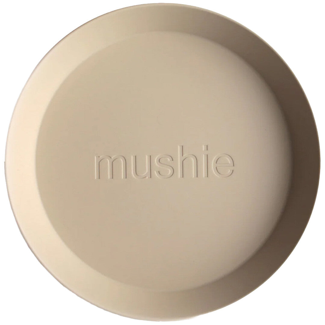 Mushie kinderborden rond - vanilla - 2st