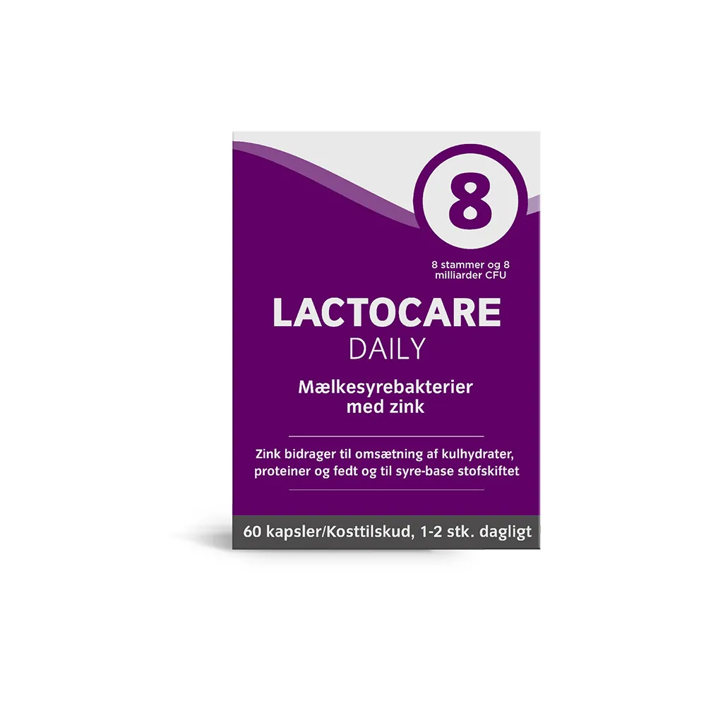 Lactocare Daily m. zink - 60 kapsler