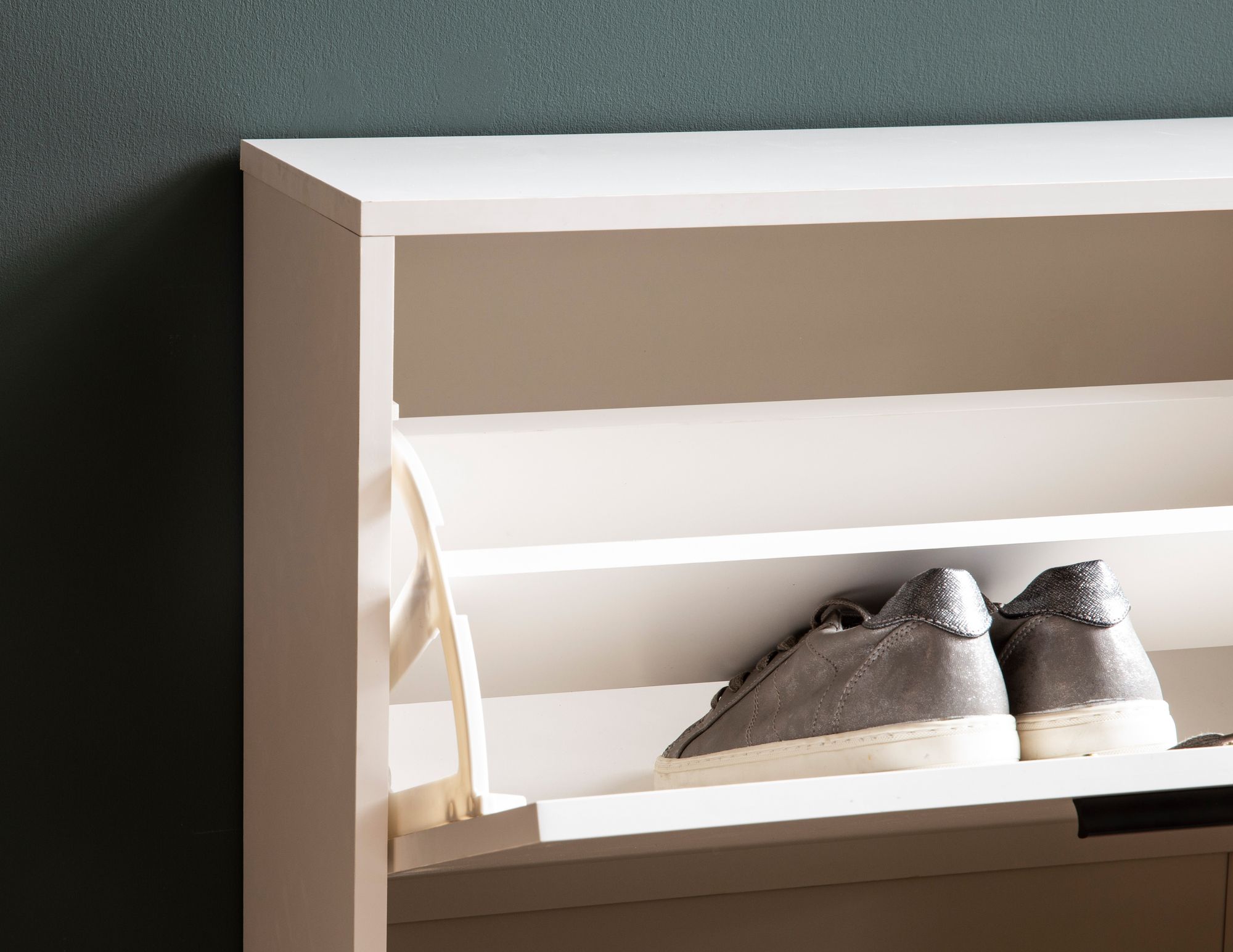 Schuhschrank FineBuy Schuhkipper Garderobe Weiß Schuhkommode Flurschrank Modern