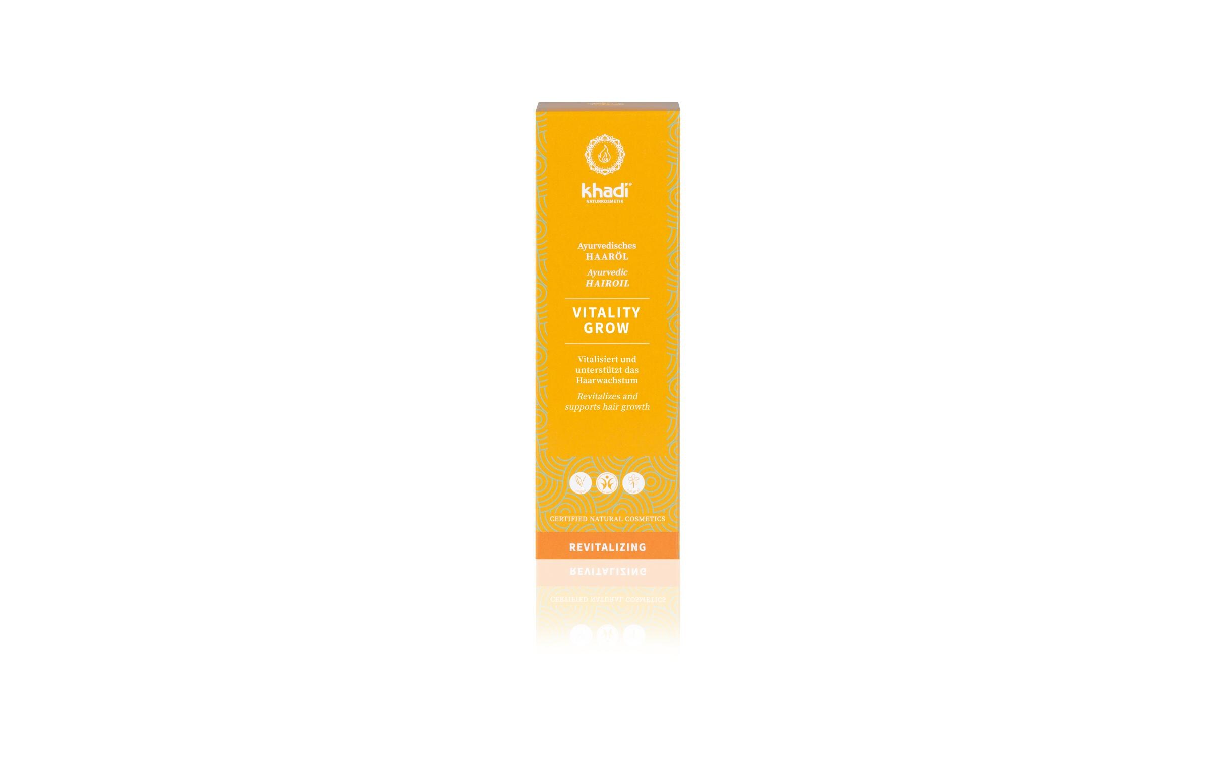 Haaröl ayurvedisch Vitality Grow 50 mlVeganes Öl gegen Spliss, Haarausfall und belebt die Kopfhaut