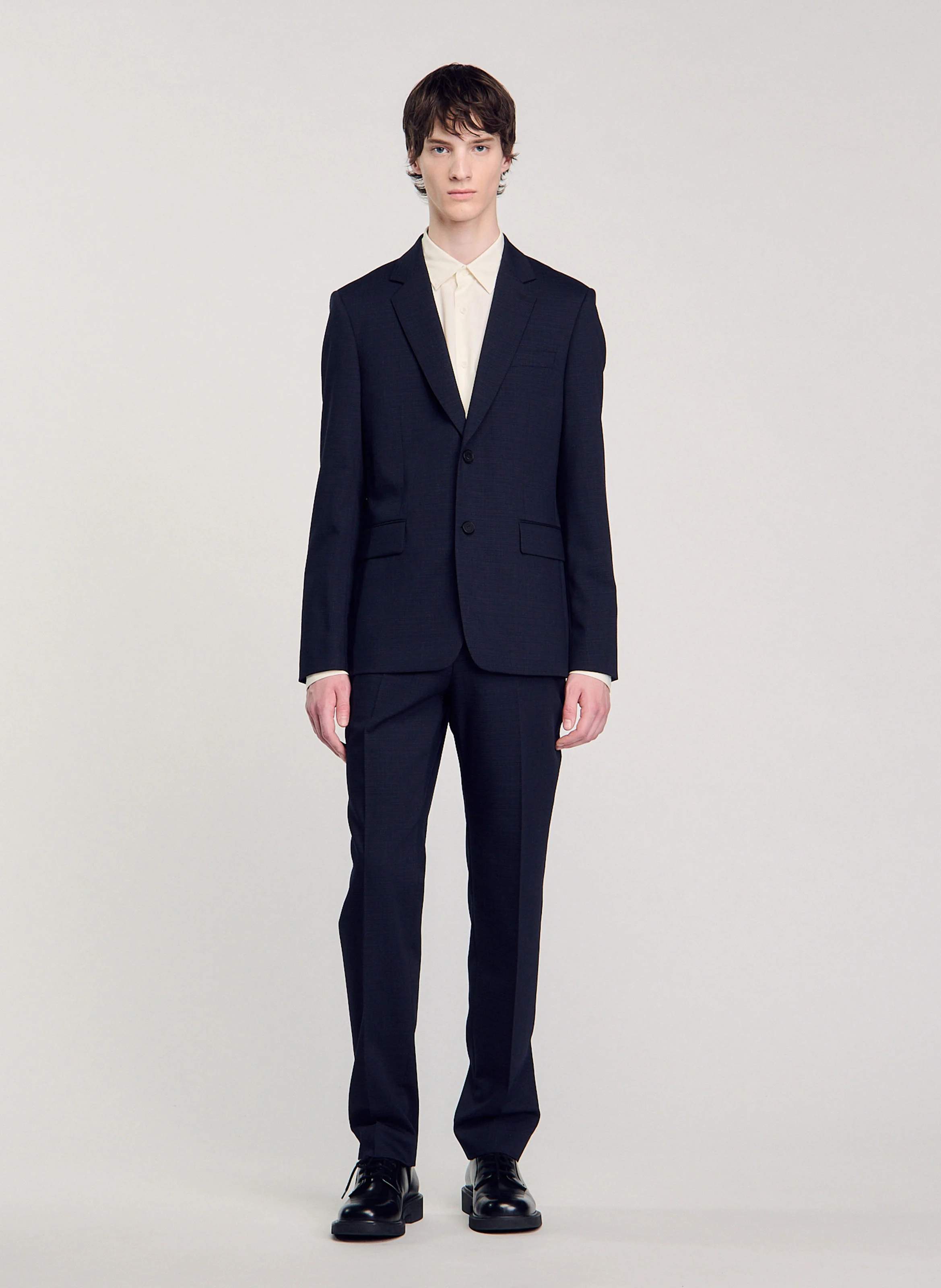 Veste de costume en laine vierge | Bleu