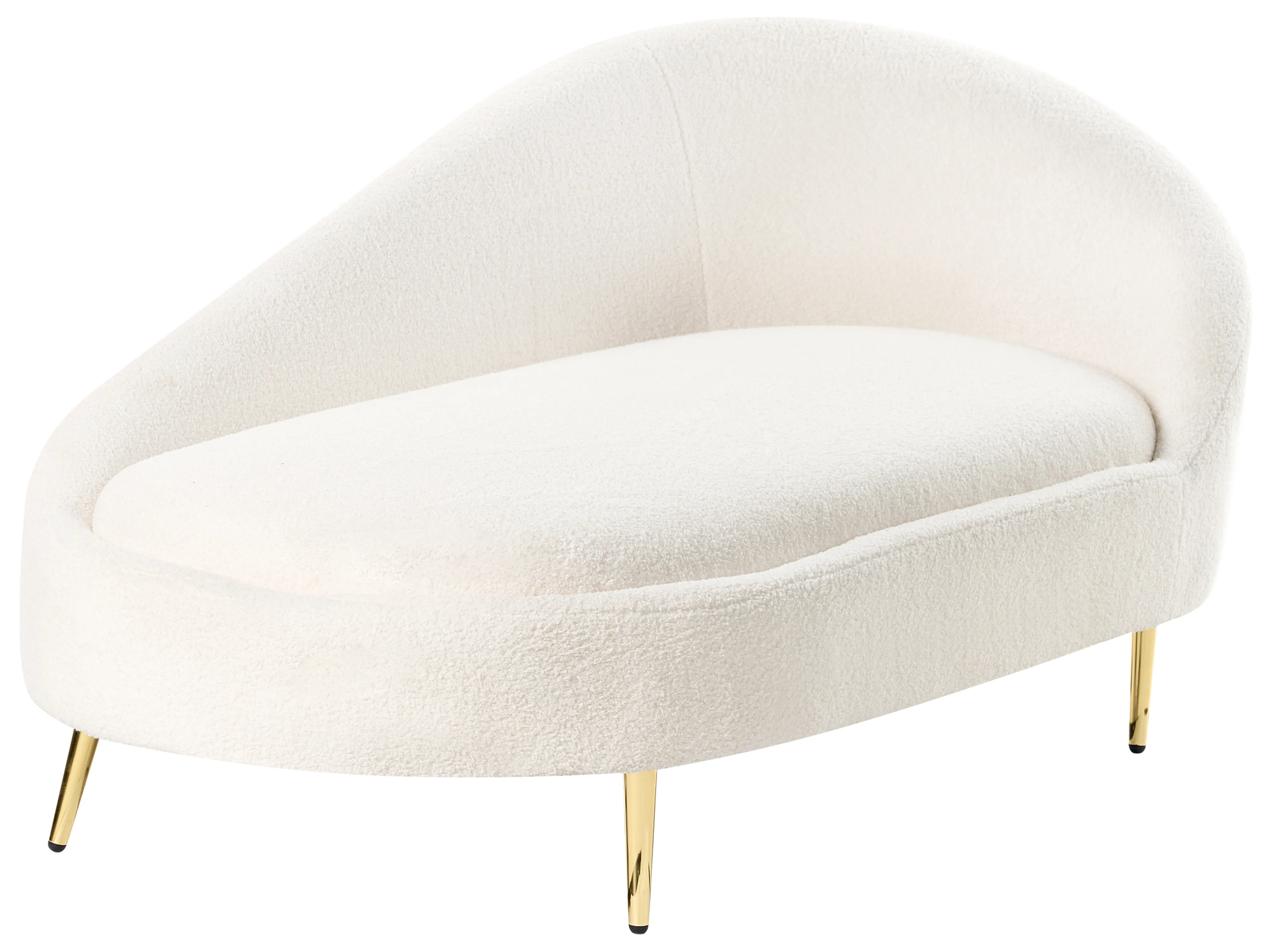 Rechtszijdige chaise longue VALREAS Bouclé Gebroken wit