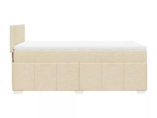 Sommier à lattes de lit et matelas Crème 90x190 cm Tissu