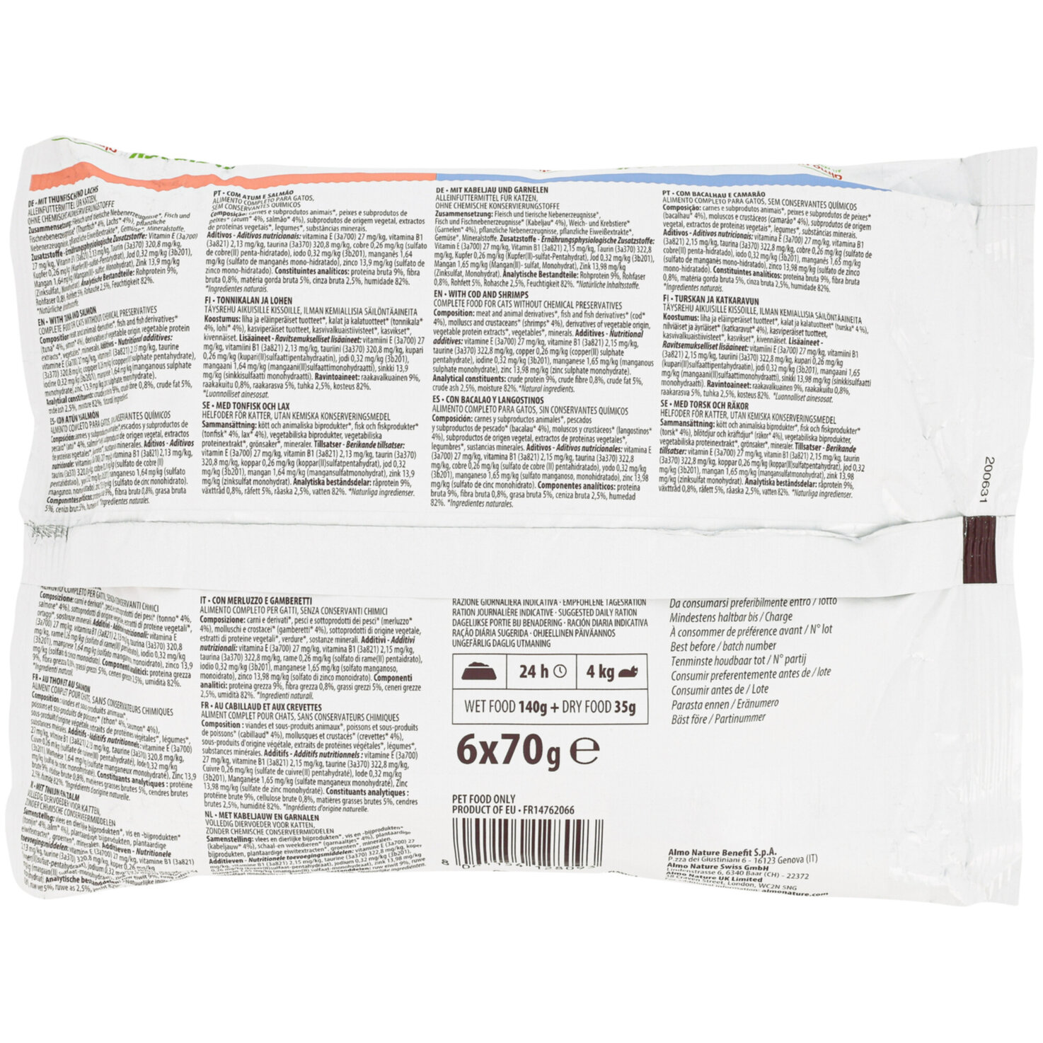 Almo Natural Katzenfutter Thun & Lachs 6x70g