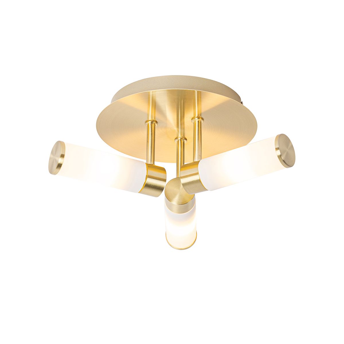 Moderne badkamer plafondlamp messing 3-lichts IP44 - Bath