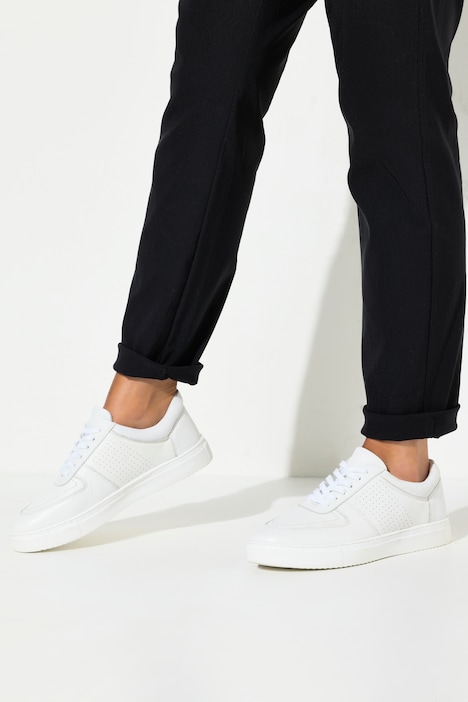 Leder-Sneaker, perforiert, Textilfutter, Weite H