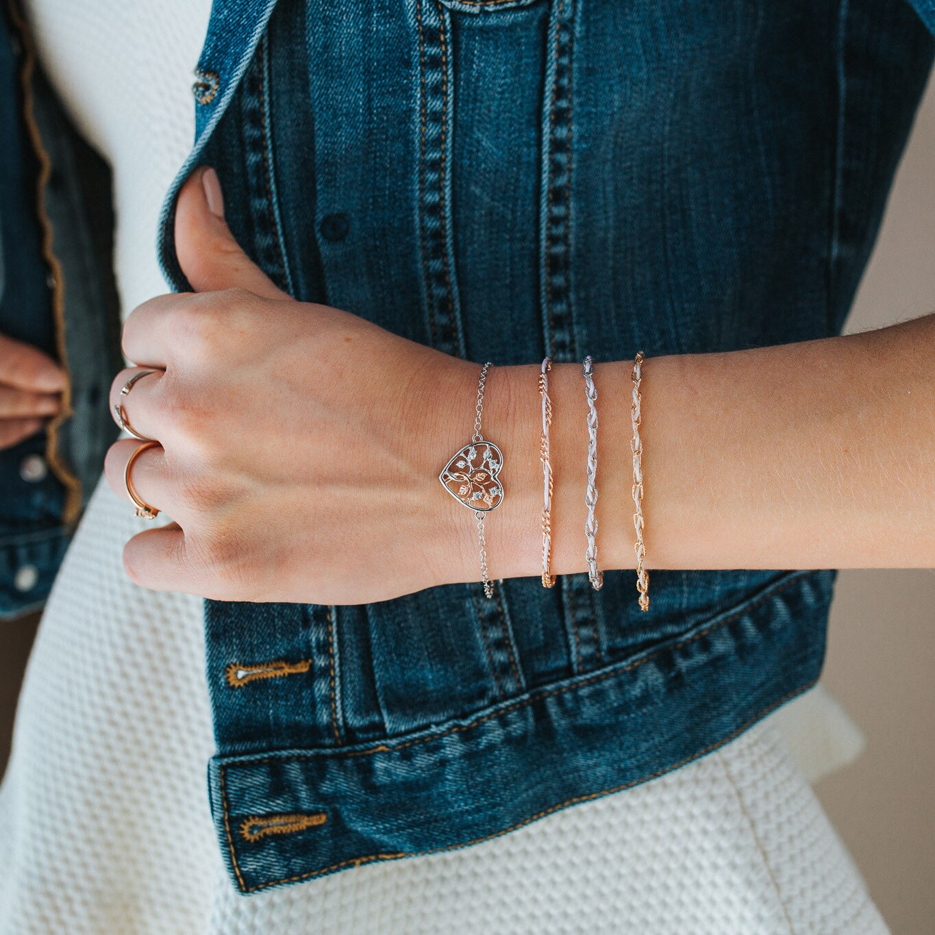 Julie Julsen Armband 925/- Sterling Silberteils rosé vergoldet Zirkonia