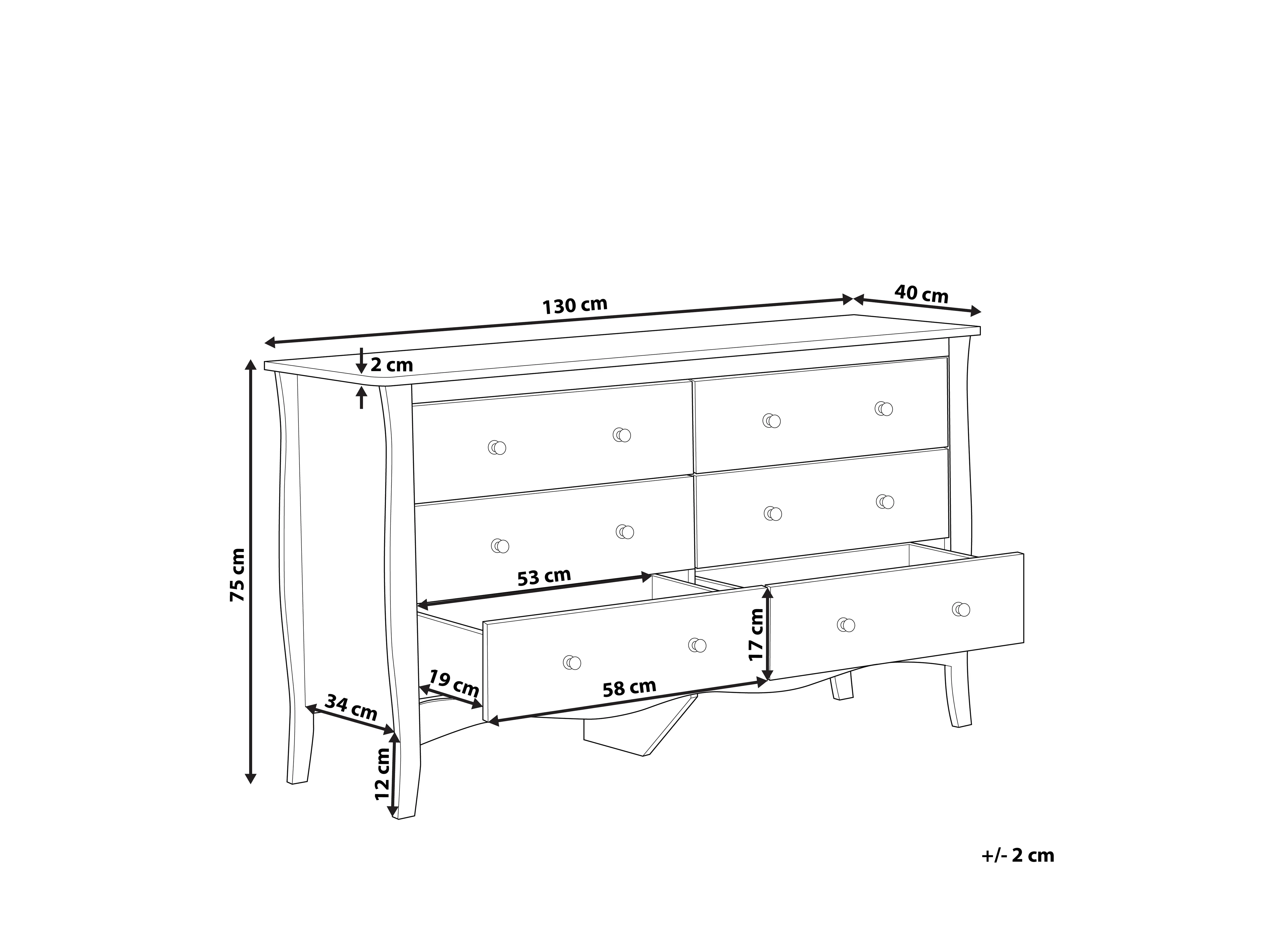 Ladekast 6 lades WINCHESTER Wit