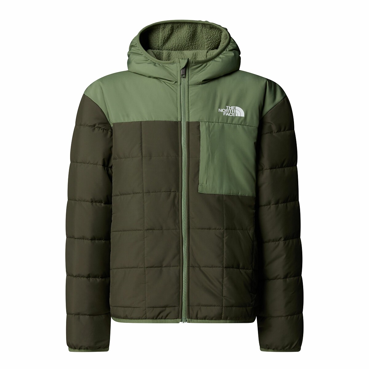 THE NORTH FACE<br>Jaqueta reversível, lado em sherpa, lado em plumas