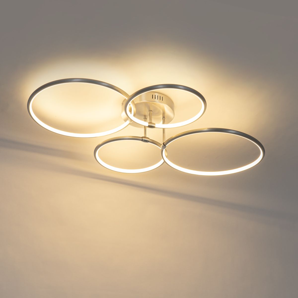 Design plafondlamp staal incl. LED 3-staps dimbaar 4-lichts - Joaniqa