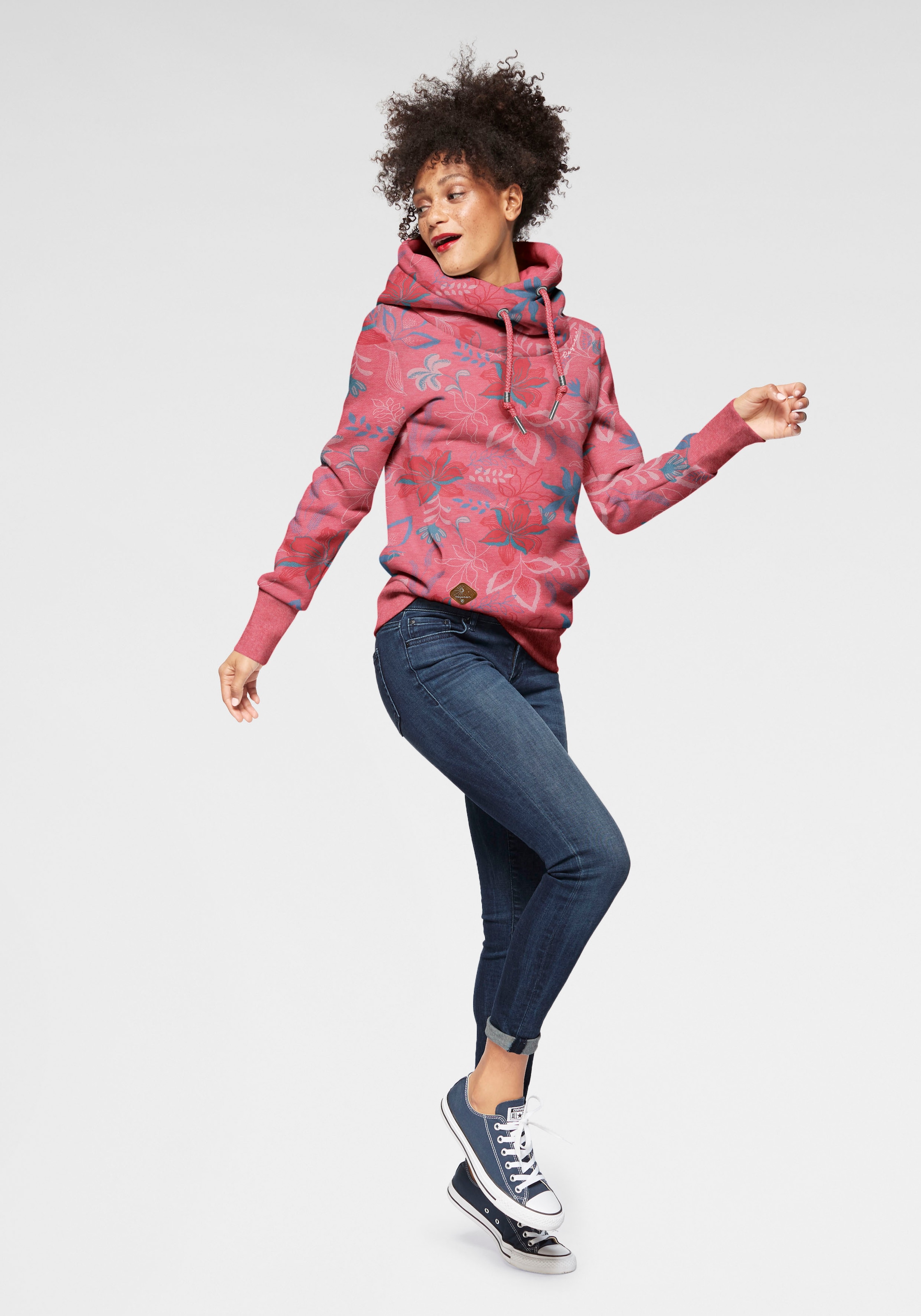 Ragwear Kapuzensweatshirt »GRIPY FLOWERS O«, Hoodie mit floralem All Over-Druck