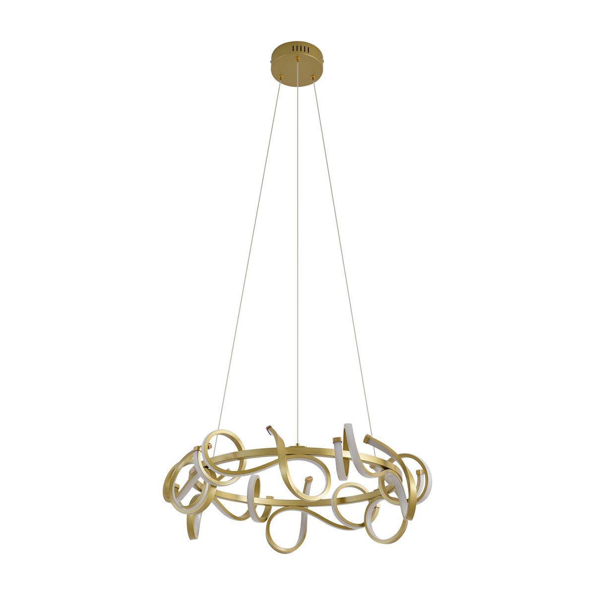 Design hanglamp goud rond 3-staps dimbaar - Krisscross