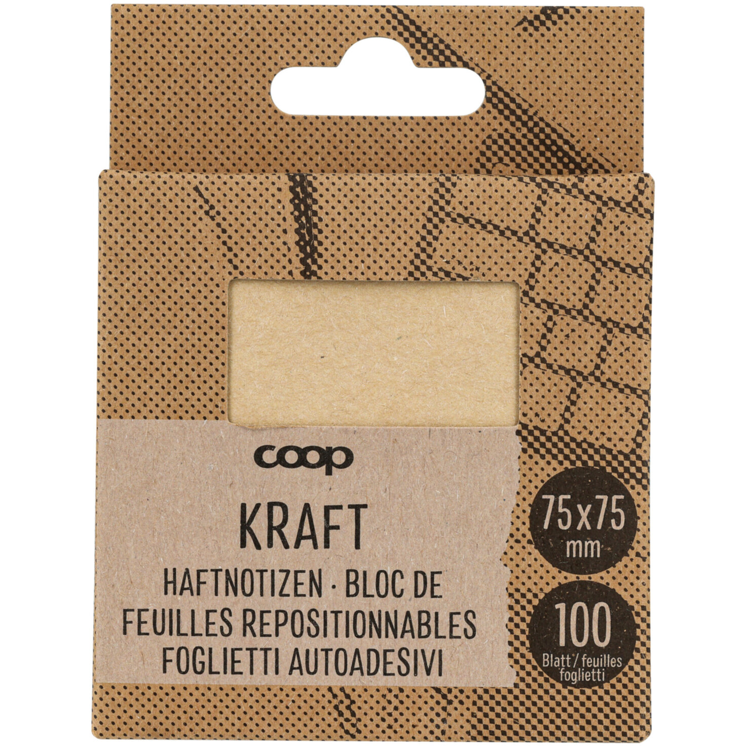 Haftnotizen Kraft 75x75mm 100 Blatt