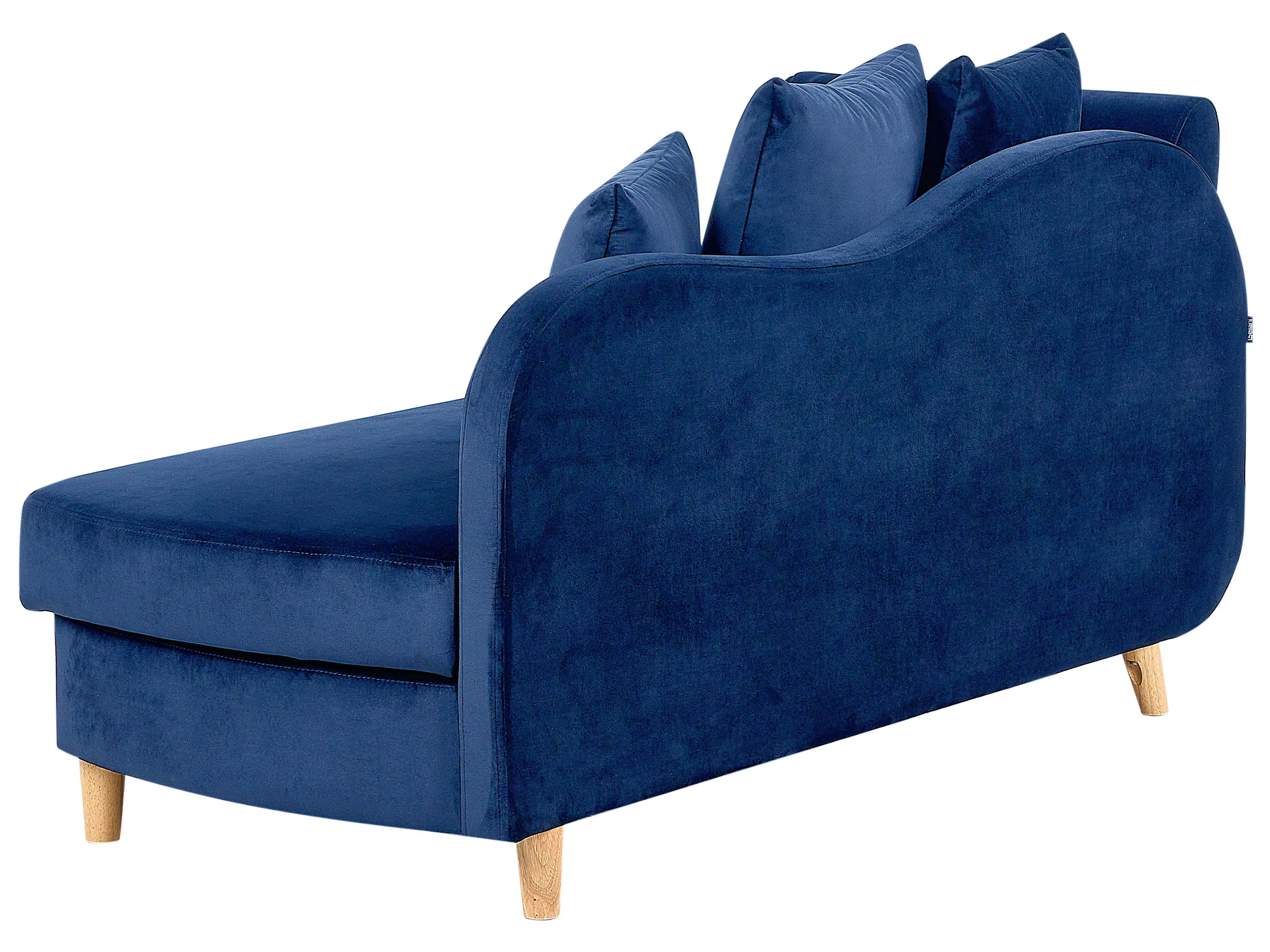 Linkszijdige chaise longue MERI Fluweel Marineblauw met opbergruimte