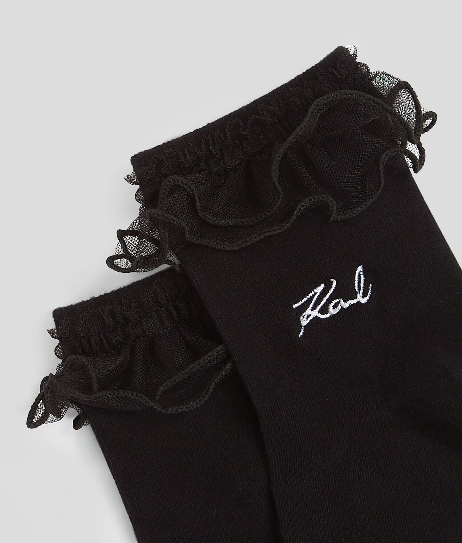 CHAUSSETTES À VOLANTS K/SIGNATURE - 2-PACK - Blanc/Noir