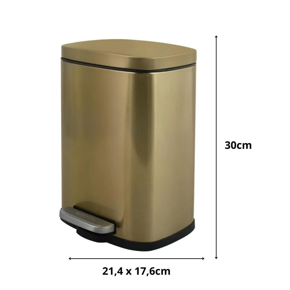Spirella Pedaalemmer Venice - mat goud - 5L - metaal - 21 x 30 cm