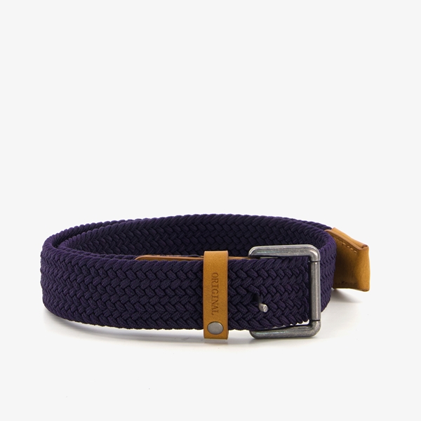 Gevlochten jongens riem donkerblauw