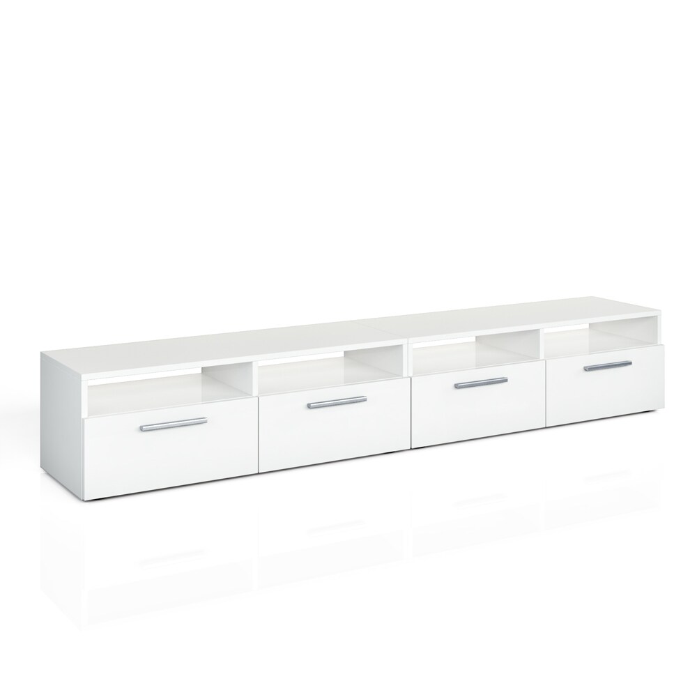 Vicco Lowboard Diego Fernsehschrank Sideboard TV Fernsehtisch Weiß Hochglanz